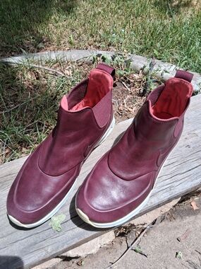 Nike Air Max Thea Mid Night Maroon Burgundy Leather Sneaker Boots 859550-600